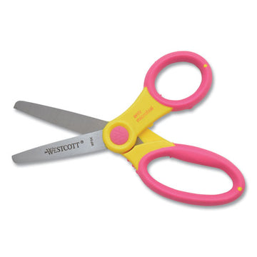 Westcott® Ultra Soft Handle Scissors W-antimicrobial Protection, Rounded Tip, 5" Long, 2" Cut Length, Randomly Assorted Straight Handle freeshipping - TVN Wholesale